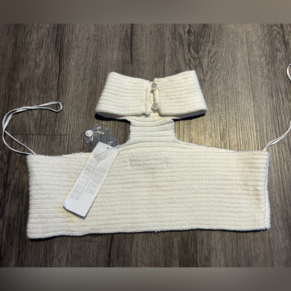 Urban Outfitters White Knit Halter Bandeau Top S